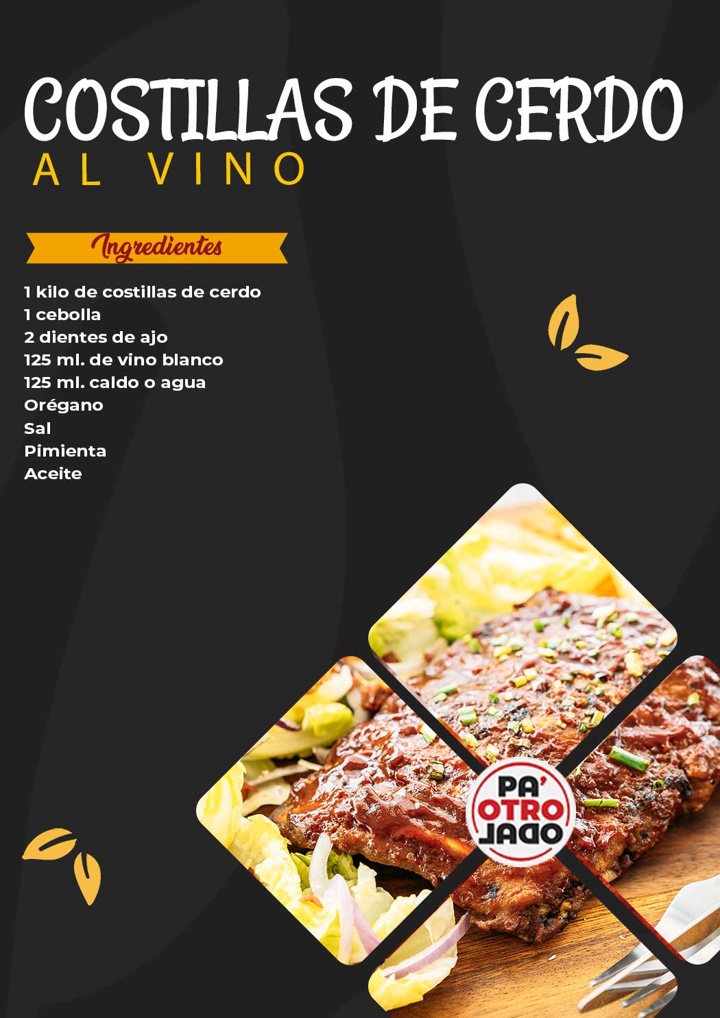 COSTILLAS DE CERDO AL VINO