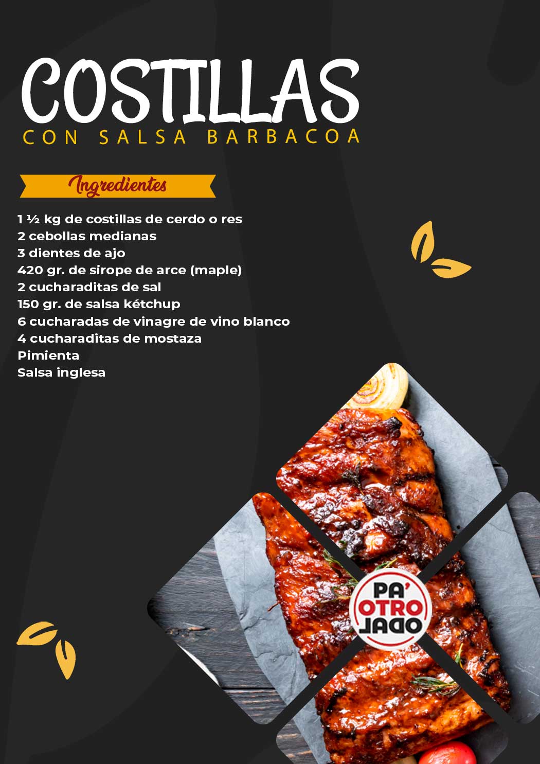 COSTILLAS CON SALSA DE BARBACOA